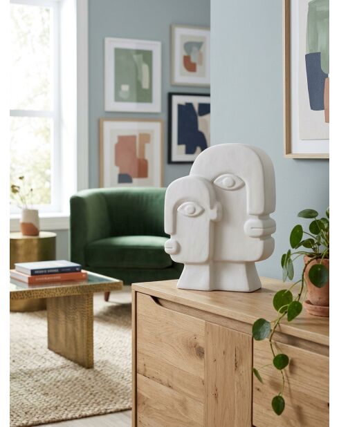 Déco à poser Visage blanc - H. 26cm
