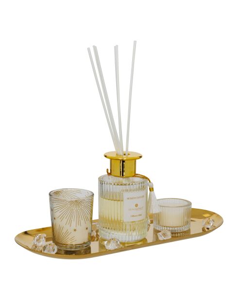 Coffret senteur avec plateau Gladys doré