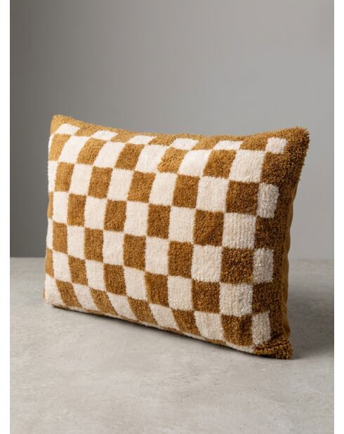 Coussin tuft ocre - 38x58cm