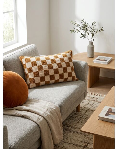 Coussin tuft ocre - 38x58cm