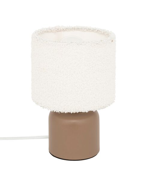 Lampe cylindrique marron - H. 22cm