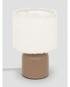 Lampe cylindrique marron - H. 22cm