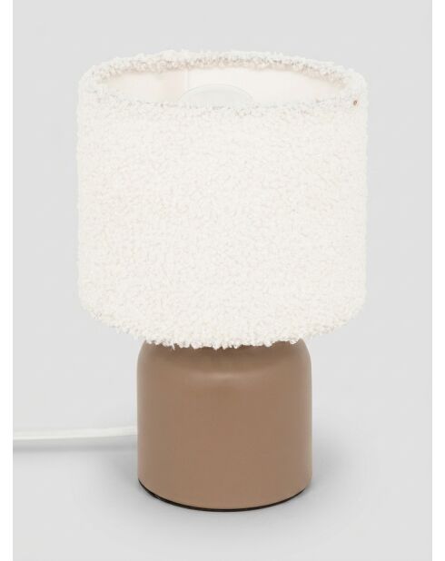 Lampe cylindrique marron - H. 22cm