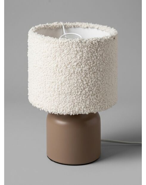 Lampe cylindrique marron - H. 22cm