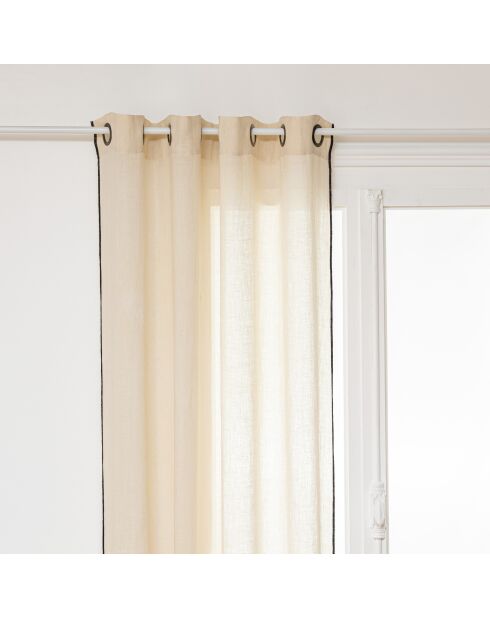 Tenda in lino beige Linah - 130x260cm