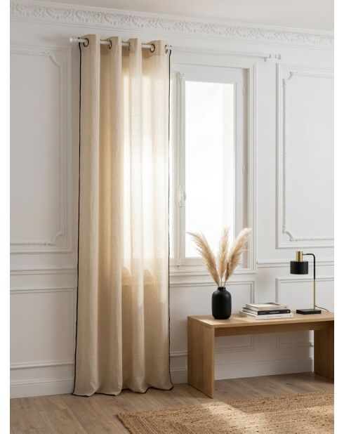 Tenda in lino beige Linah - 130x260cm