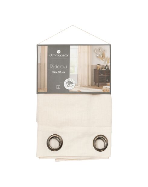 Tenda in lino beige Linah - 130x260cm