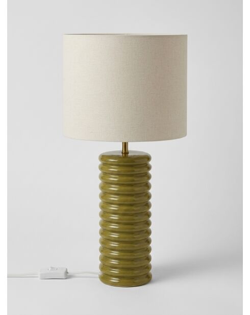 Lampe à poser Vinus vert kaki - H.69 cm
