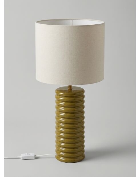 Lampe à poser Vinus vert kaki - H.69 cm