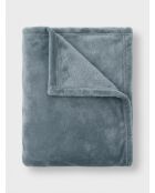 Flanella scozzese a tinta unita blu - 125x150cm