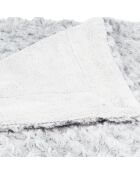 Plaid grigio in pelliccia riccia - 180x230cm