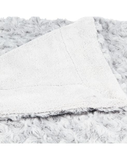 Plaid grigio in pelliccia riccia - 180x230cm