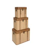 Lot de 3 Malle bambo Sylia marron
