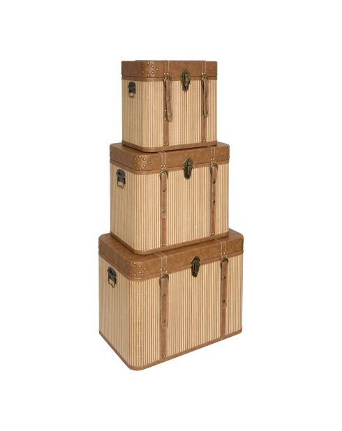 Lot de 3 Malle bambo Sylia marron