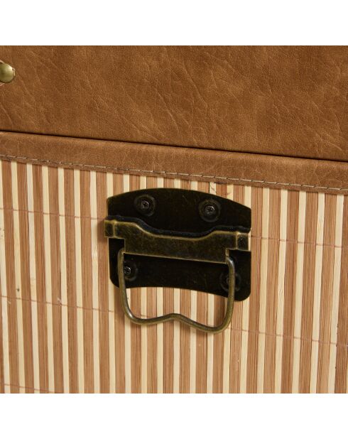 Lot de 3 Malle bambo Sylia marron