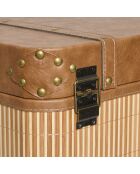 Lot de 3 Malle bambo Sylia marron