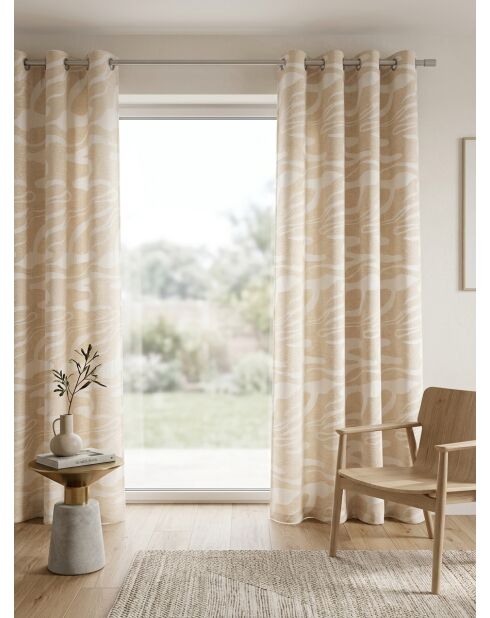 Lot de 2 rideaux Jacq Madini beige lin - 140x260cm