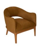 Fauteuil velours Libor camel