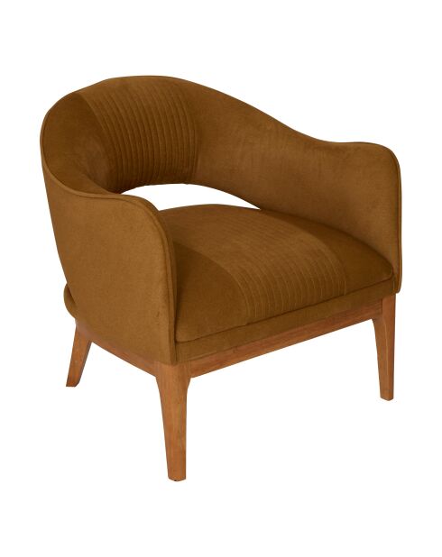 Fauteuil velours Libor camel