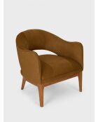 Fauteuil velours Libor camel