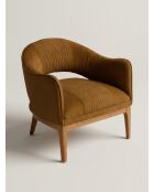Fauteuil velours Libor camel