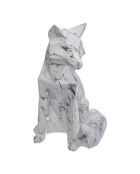 Déco à poser Renard origami blanc/noir - H. 25,5cm