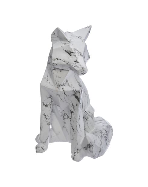 Déco à poser Renard origami blanc/noir - H. 25,5cm