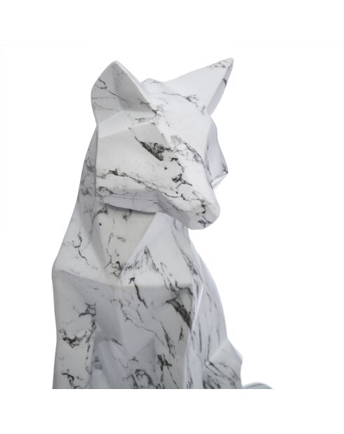 Déco à poser Renard origami blanc/noir - H. 25,5cm