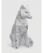 Déco à poser Renard origami blanc/noir - H. 25,5cm