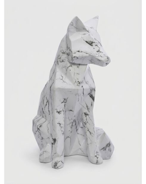 Déco à poser Renard origami blanc/noir - H. 25,5cm