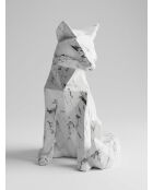 Déco à poser Renard origami blanc/noir - H. 25,5cm