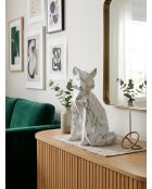 Déco à poser Renard origami blanc/noir - H. 25,5cm
