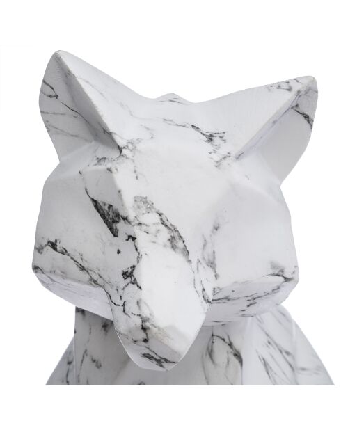 Déco à poser Renard origami blanc/noir - H. 25,5cm