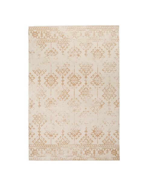 Tapis bouclette en coton Ozel beige lin - 120x170cm