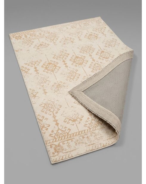 Tapis bouclette en coton Ozel beige lin - 120x170cm