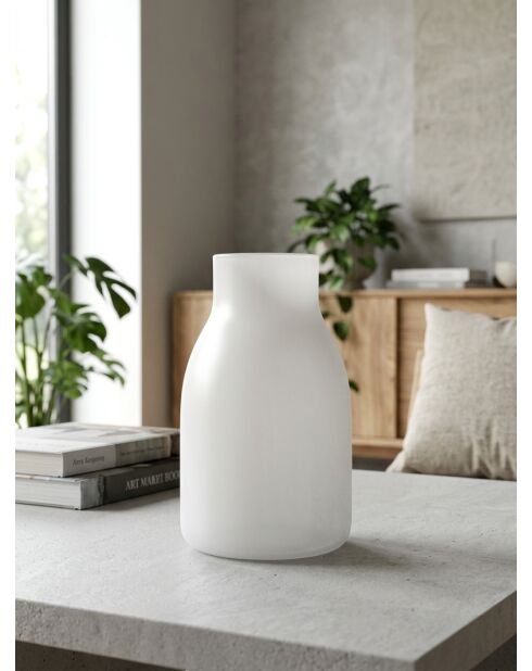 Vase en verre dola gris - H. 25cm