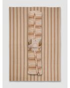 Alfombra Groove Ray de lino beige, 120 x 170 cm