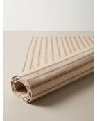Alfombra Groove Ray de lino beige, 120 x 170 cm