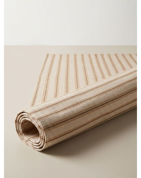 Tapis groove Ray beige lin - 120x170cm