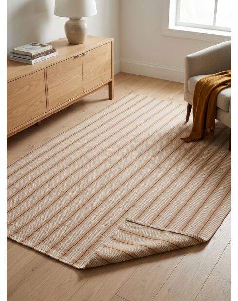 Tapis groove Ray beige lin - 120x170cm