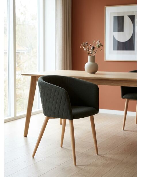 Sillón de comedor Marlo verde cedro/haya