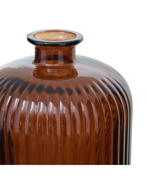 Vase en verre recyclé Luz ambre - H. 23cm