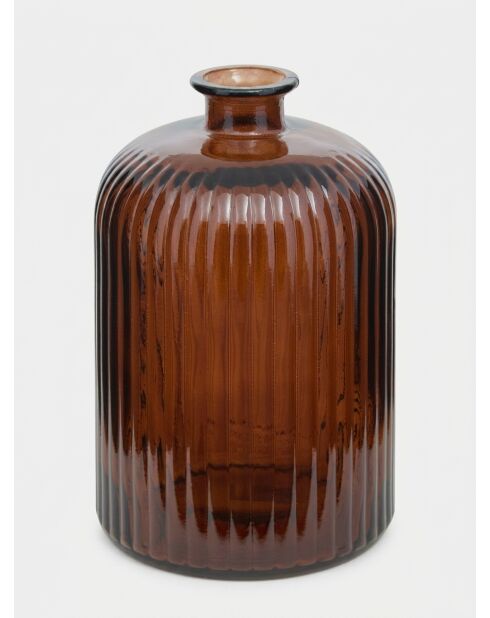 Vase en verre recyclé Luz ambre - H. 23cm