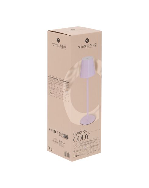 Lampe extérieur Cody lilas - H. 36cm