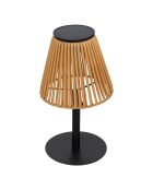 Lámpara de exterior Kesy negro/madera - H. 30 cm