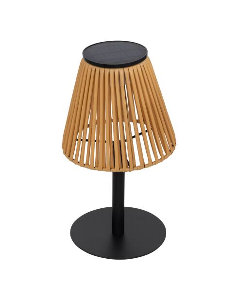 Lampe extérieur kesy noir / bois - H. 30cm