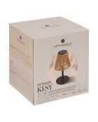Lámpara de exterior Kesy negro/madera - H. 30 cm