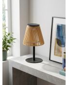 Lámpara de exterior Kesy negro/madera - H. 30 cm