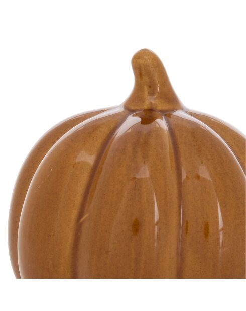 Déco à poser Citrouille automne terre d'ombre - D. 10,5cm