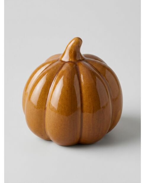 Déco à poser Citrouille automne terre d'ombre - D. 10,5cm